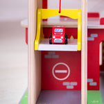 Wooden Park And Play Garage Playset, With Working Lift