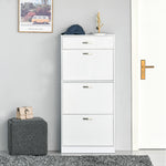 High Gloss Shoe Cabinet 4 Drawers Shoe Storage For 18 Pairs