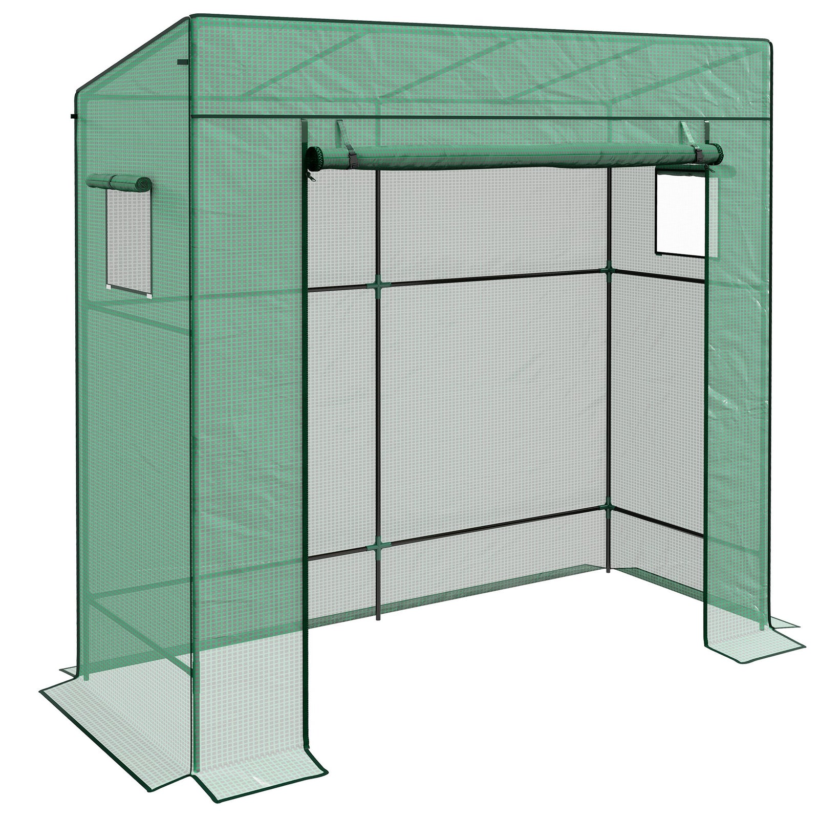 Lean-to Tomato Growhouse W/ Roll-up Door | Green