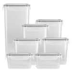 Kitchen Storage Containers For Dry Food | Set of 7 | Transparent