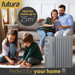 Oil Filled Radiator Portable Electric Room Oil Heater 3 Heat Settings | 2500w | Grey