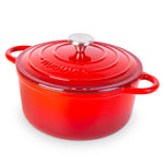 Cast Iron Dutch Oven With Lid Casserole - 24cm (4.7l) | Red