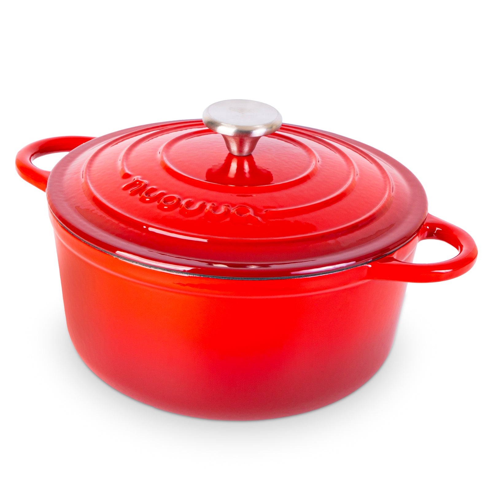 Cast Iron Dutch Oven With Lid Casserole - 24cm (4.7l) | Red