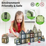 100pc Magnetic Building Tiles Kid Creative 3d Educational Construction Toy | Multi Colour