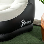 Inflatable Sofa Chair And Foot Stool For Gaming | Gray