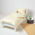 Cotton Stripe Cot Bed Duvet Cover Set 330 Thread Count | Cot Bed | Yellow