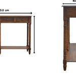4 Drawer Hallway Console Table, Walnut Finish, Brown
