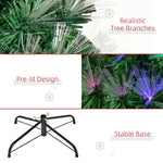 6ft Multicoloured Artificial Christmas Tree W/ Pre-lit Modes Metal Stand | 6ft | Green
