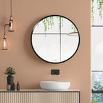 Round Bathroom Mirror, Modern Wall Mirror Aluminium Frame