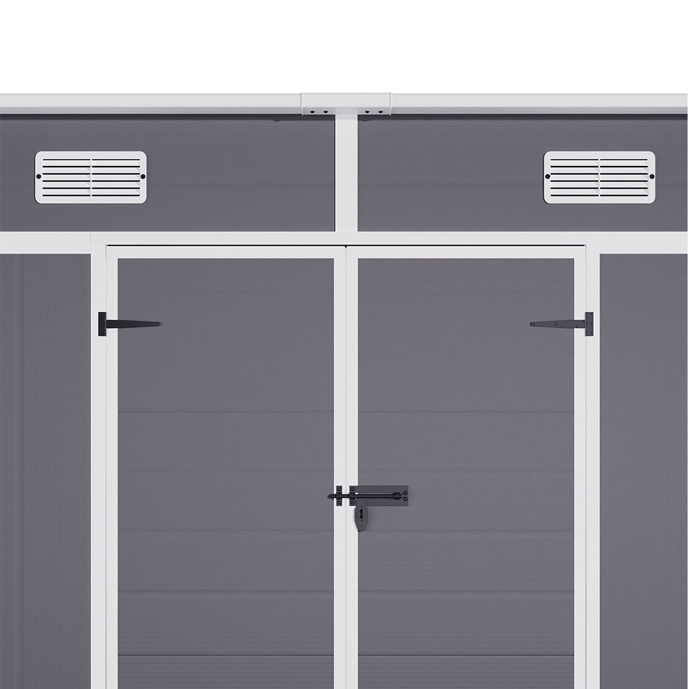 Outdoor Plastic Garden Storage Shed | Large | Light Grey