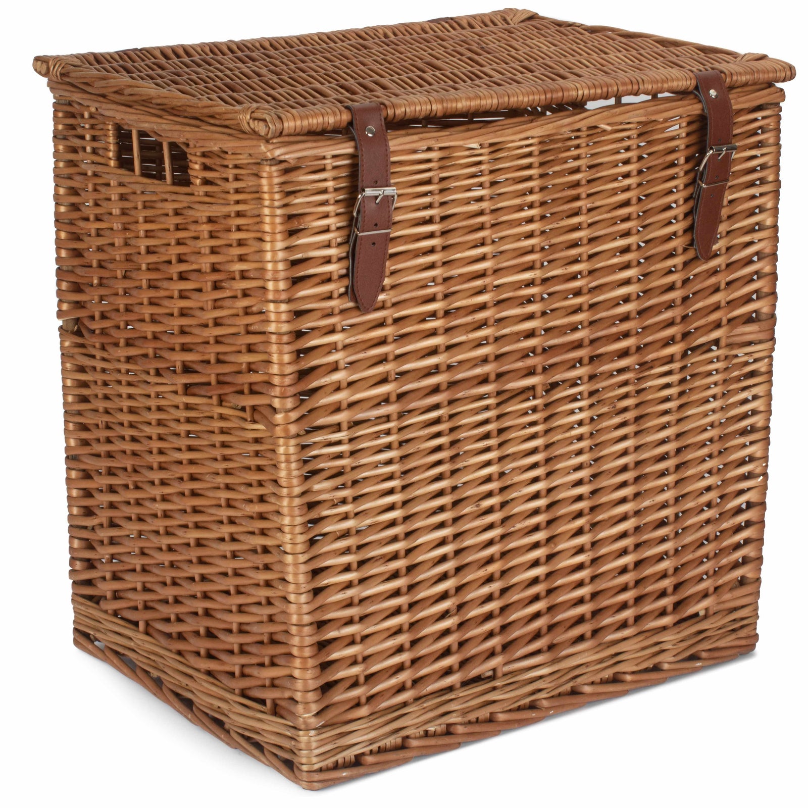 Wicker Double Steamed Vintner Storage Picnic Basket | Large | Brown