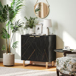 Sideboard Buffet Cabinet With 2 Doors And Adjustable Shelves | One Size | Black