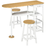 Bar Table Set With Drawer, Wine Rack