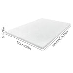Mattress Topper Memory Foam Bamboo Charcoal Washable Cover | King | White