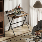 81.5 Cm Folding Computer Desk For Small Spaces Bedroom | Brown