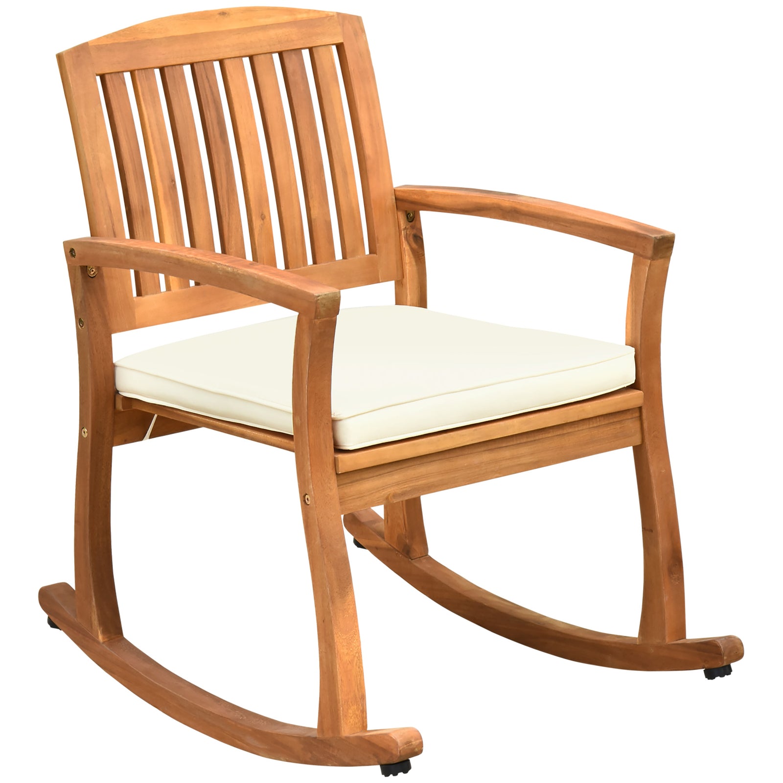 Garden Slat Acacia Rocking Chair Indoor/outdoor