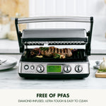 Elite 6-in-1 Contact Grill, Pfas-free Ceramic Non-stick, Adjustable Temperature | Silver