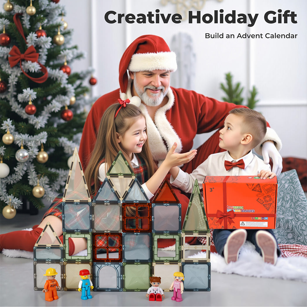100pc Magnetic Building Tiles Kid Creative 3d Educational Construction Toy | Multi Colour
