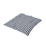 Striped Seat Pad With Straps 100% Cotton, 40 X 40 Cm | Set-of-1 | Black & White