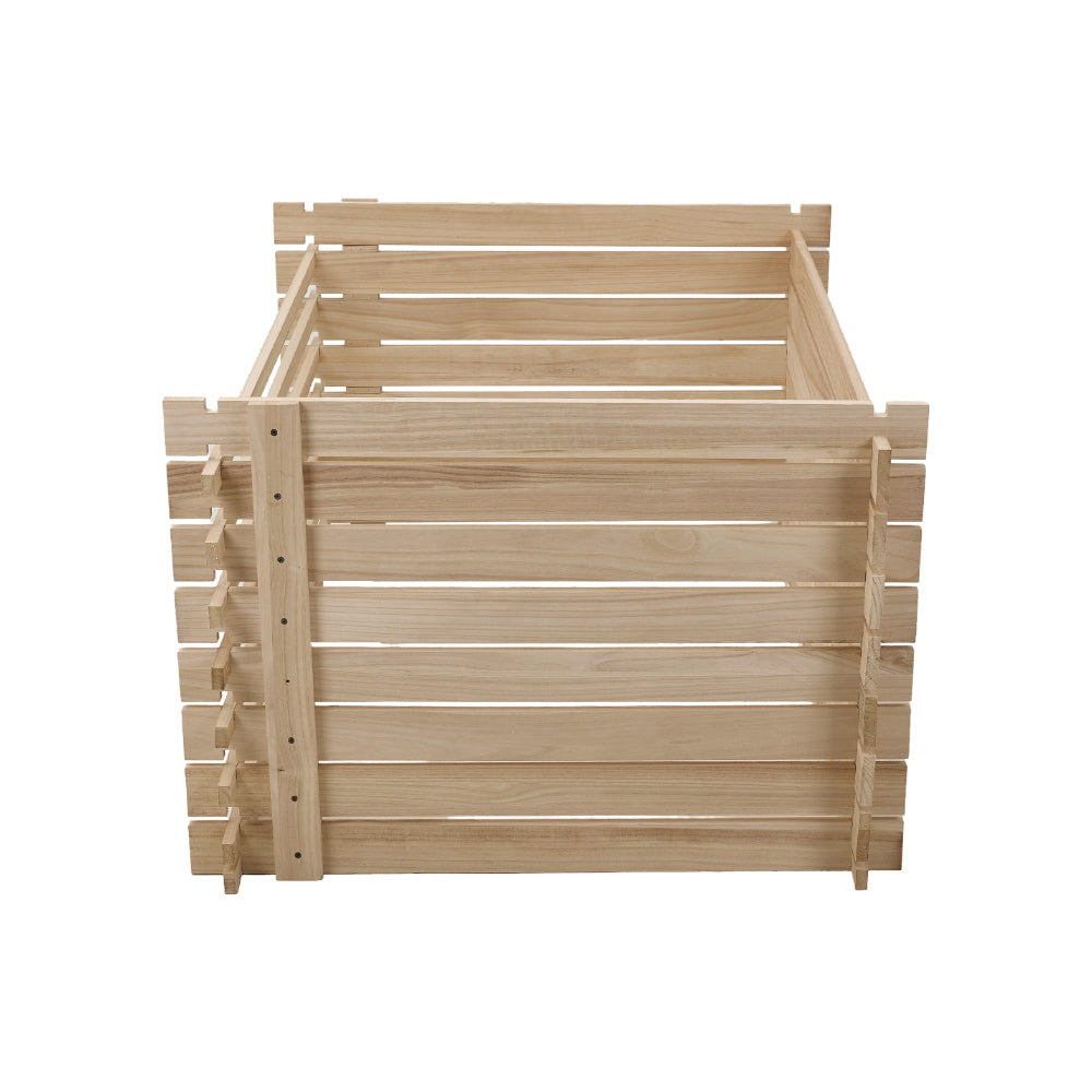 Wooden Garden Compost Bin, Eco-friendly Paulownia Wood, Ventilated Design, Tool-free Assembly | Large