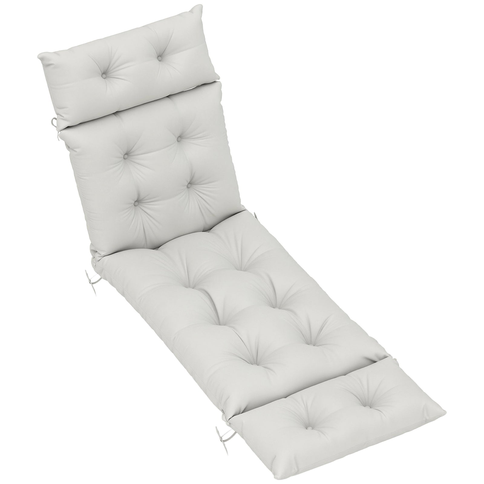 Sun Lounger Cushion Only, Garden Lounge Chair Cushion | Light Grey