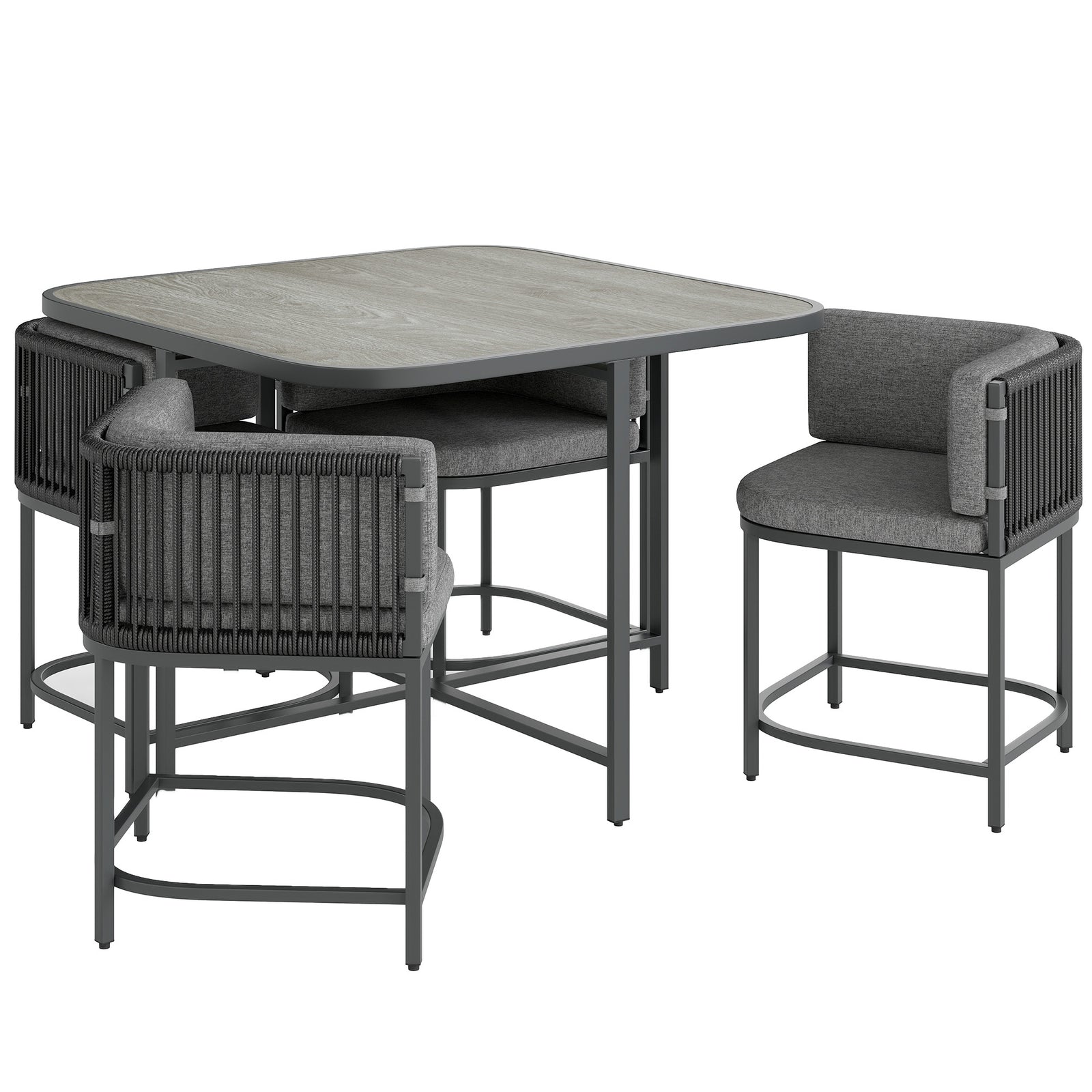 4 Seater Rattan Cube Garden Set With Cushions