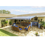 200cm W X 150cm D Outdoor Retractable Patio Awning For Window And Door | One Size | Blue & White