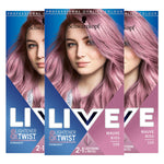 Schwarzkopf Live Mauve Kiss Purple Permanent Hair Dye, Lightener + Twist 105 3x