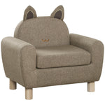Kids Sofa Toddler Chair Children Armchair Ear Modeling For Bedroom Brown