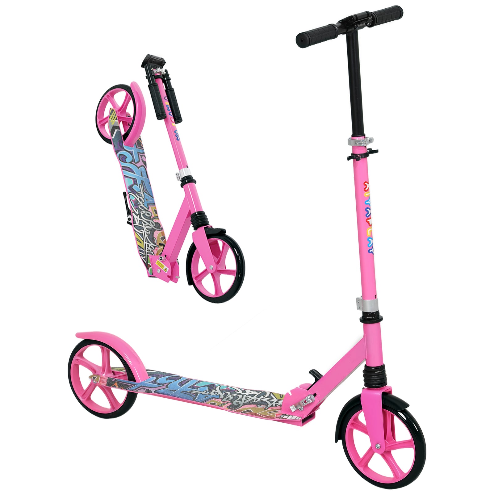 Foldable Kids Scooter, Kick Scooter W/ Adjustable Handlebar For Ages 6-12 Years | Pink