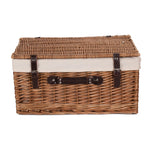 Wicker Double Steamed 51cm Picnic Basket | White