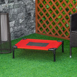 Pawhut Elevated Pet Bed Dog Cool Cot Sleep Indoor Outdoor Portable Basket Red