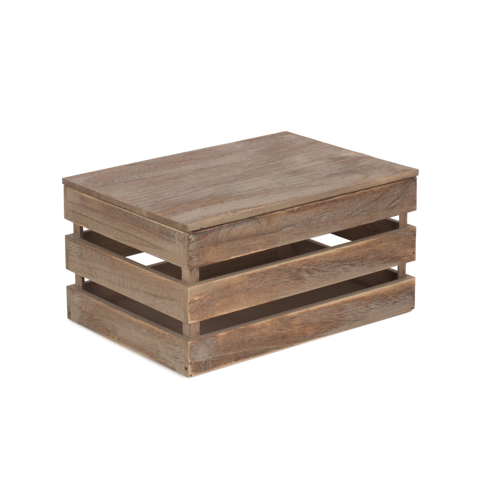 Oak Effect Wooden Packing Crate | Large | Brown