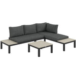 3pcs Garden Sectional Sofa Side Table Furniture Set
