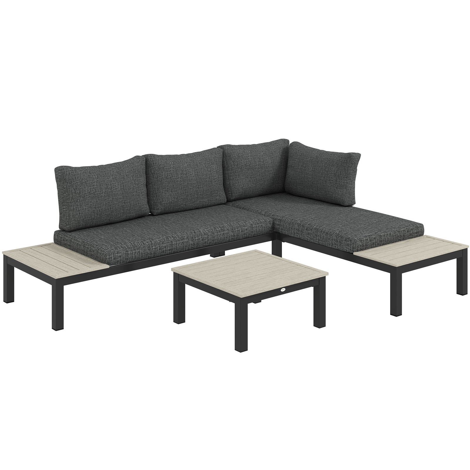 3pcs Garden Sectional Sofa Side Table Furniture Set