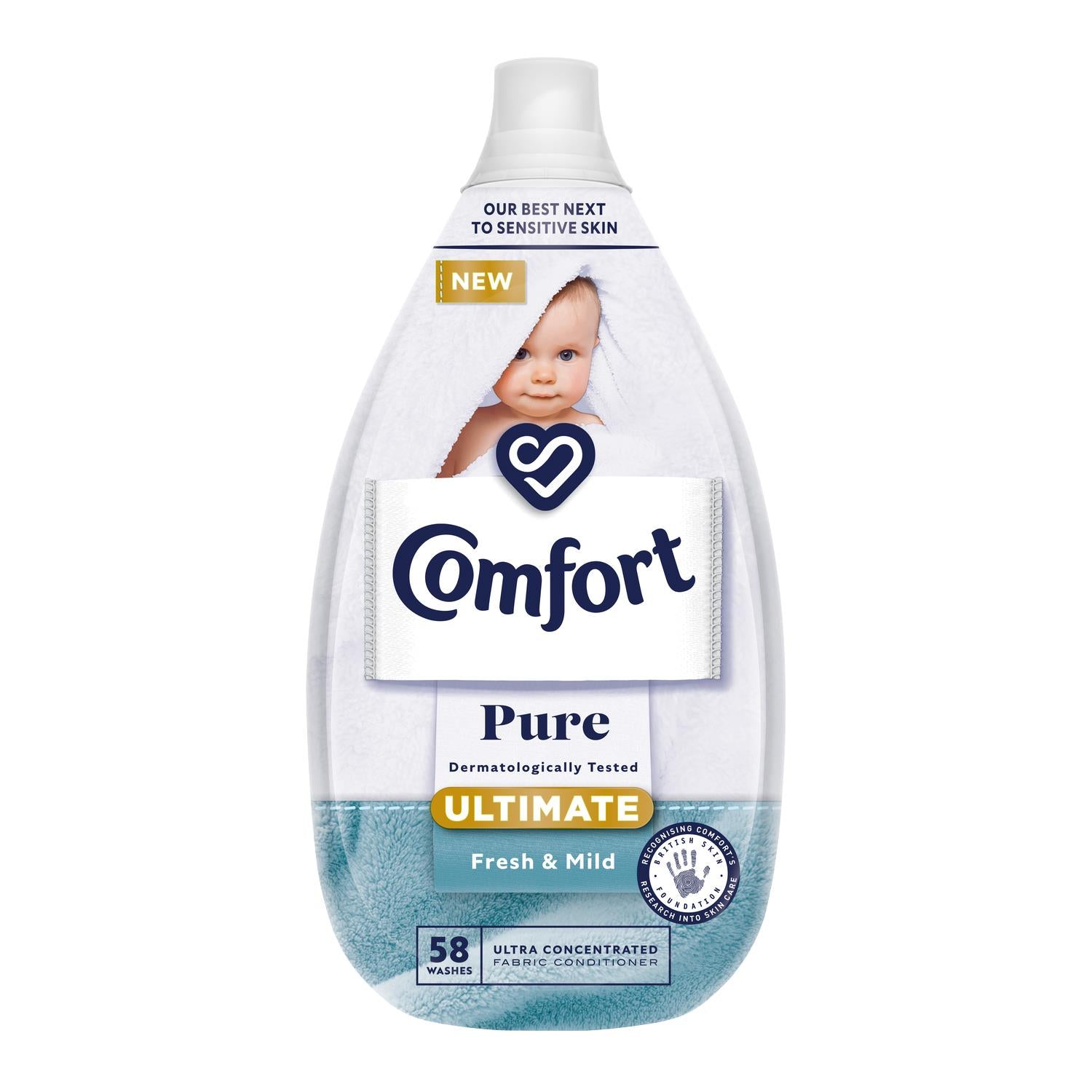 Ultra Concentrated Pure Fabric Conditioner Fresh & Mild 870ml, 58w | Set of 3