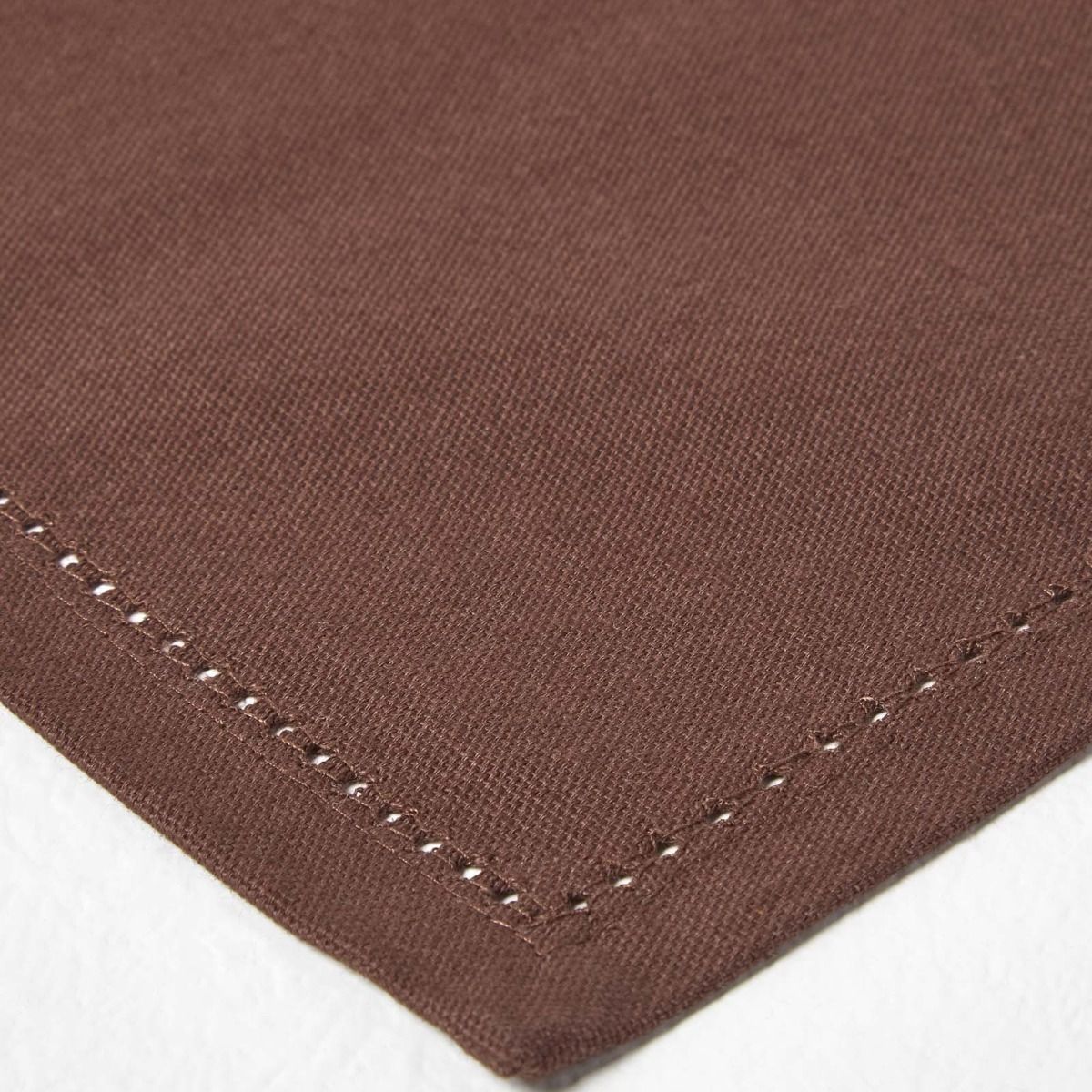 Plain Cotton Fabric 4 Napkins Set | 45cm x 45cm | Chocolate