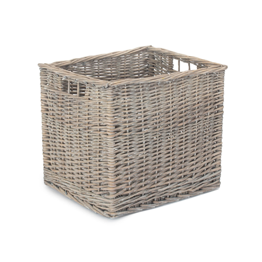 Antique Wash Wicker Storage Basket | One Size | Gray