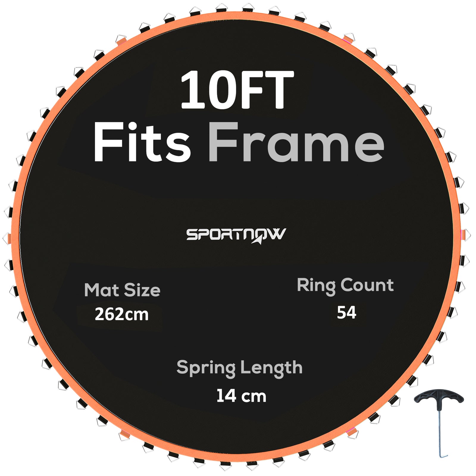 Trampoline Replacement Mat With Eight Rows Of Stitching | Orange