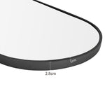 40x120cm Modern Oval Metal Full Length Wall Mirror | Black