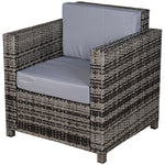 Patio Rattan Wicker Furniture Single Cube Chair Sofa Outdoor | Gray