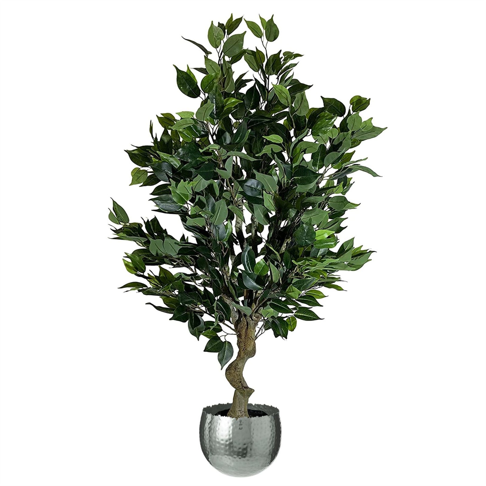 100cm  Realistic Artificial Ficus Tree / Plant Bush Ficus Silver Curve Planter