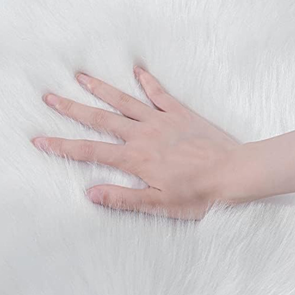 Faux Fur Sheepskin Rug | White