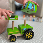 Wooden Stacking Tractor Toy And Puzzle