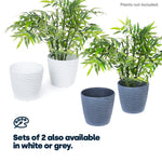 Livivo 18cm Wave Grey & White Plant Pots - Set Of 2