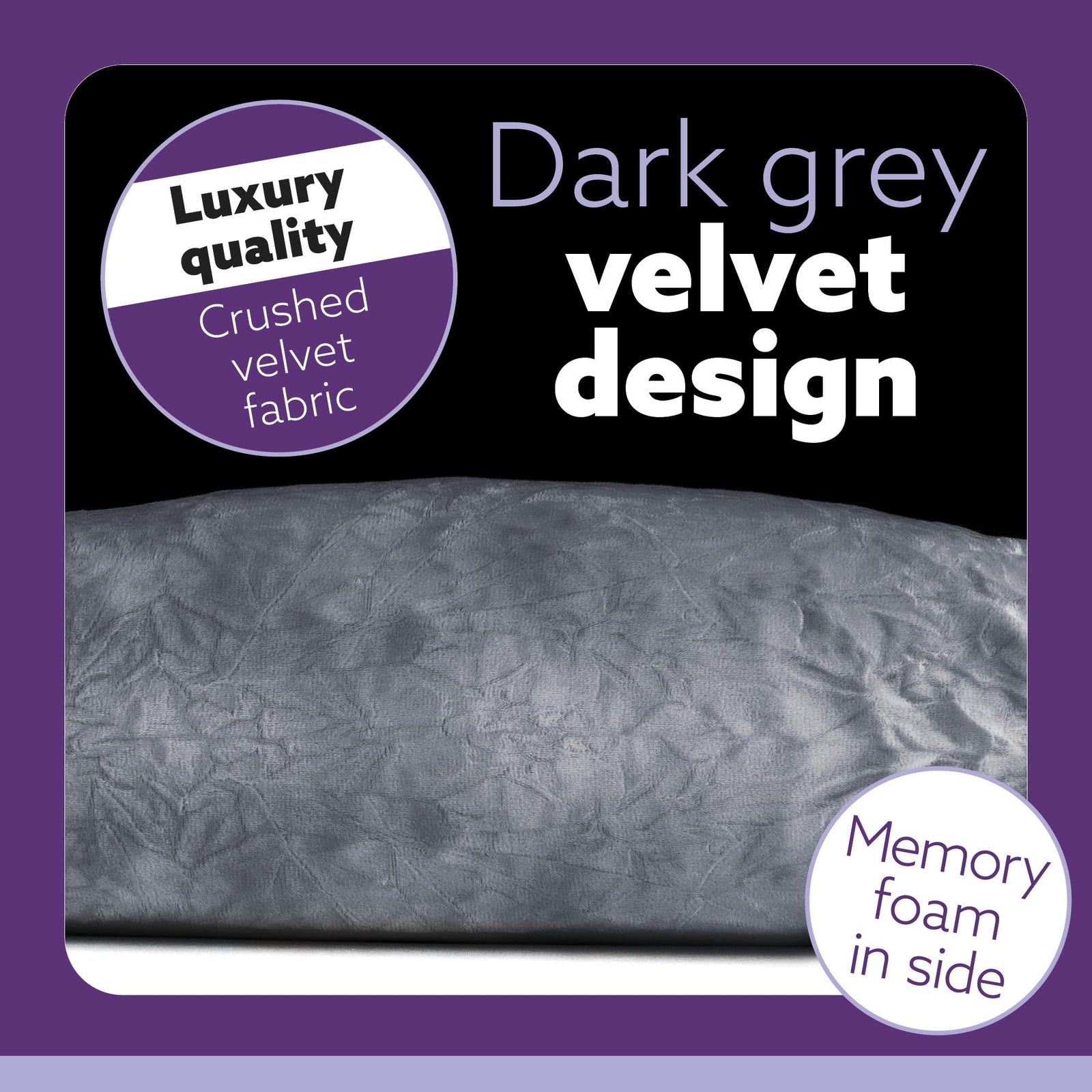C Shaped Pregnancy Pillow, 140x65x20cm Shredded Memory Foam Full Body Maternity Cushion For Sleeping | C Shape | Dark Grey