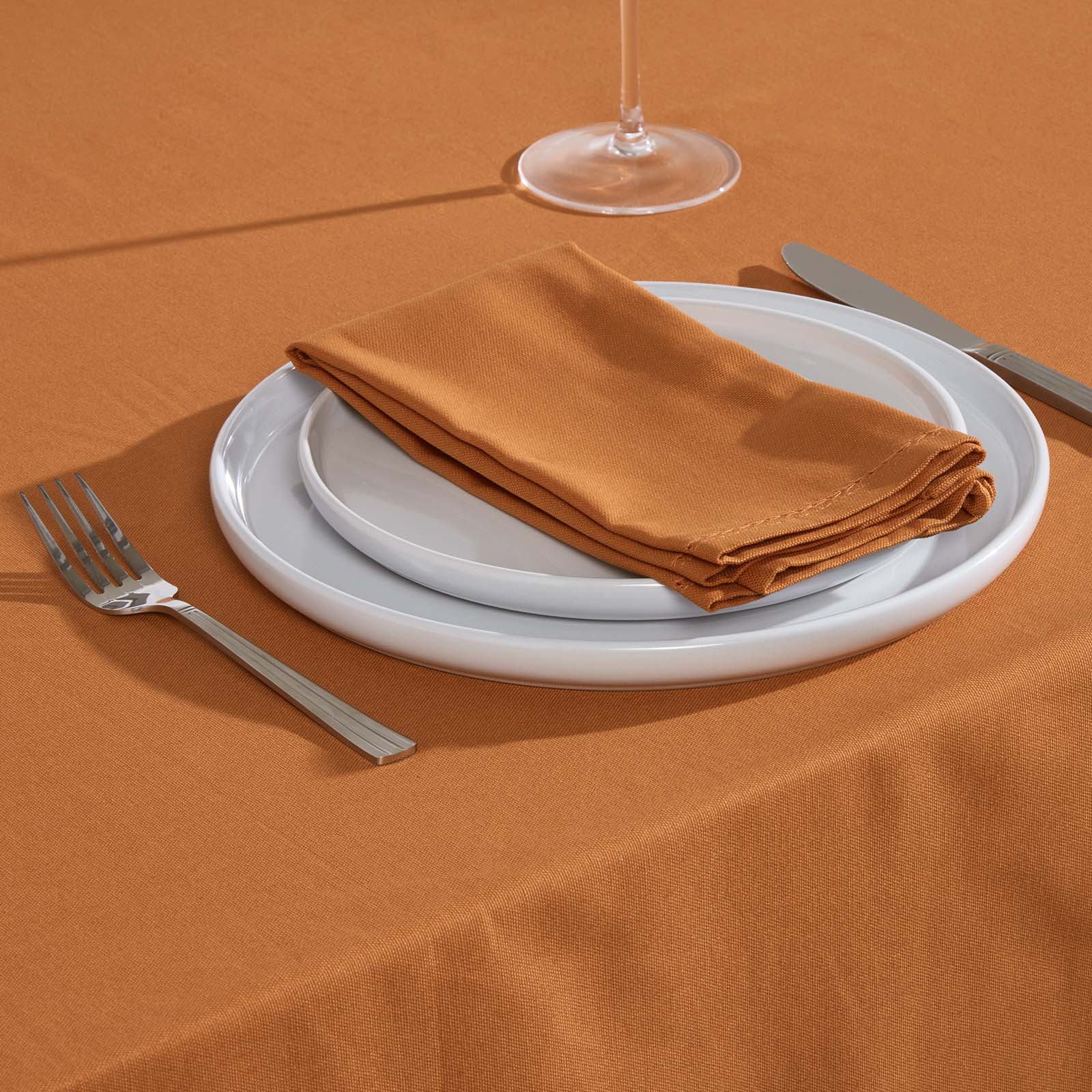 Plain Cotton Fabric 4 Napkins Set | 45cm x 45cm | Burnt Orange