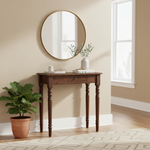 Artisan Furniture Solid Wood Turned Legs 1 Drawer Chestnut Console, Brown