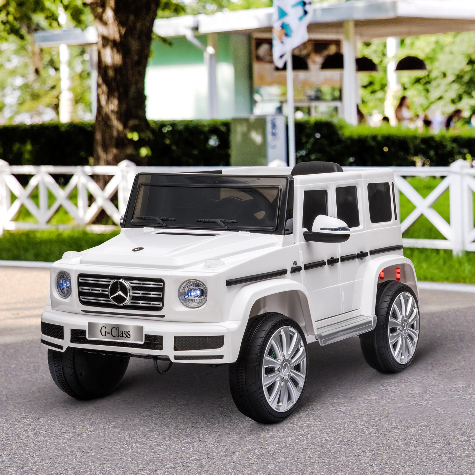 Mercedes Benz G500 12v Kids Electric Ride On Car W/ Remote Control | White