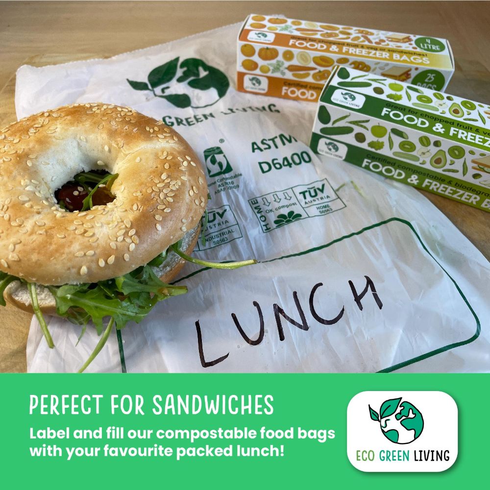 Certified Compostable Food & Freezer Bags Pack 2 Litre & 6 Litre (110 Bags Total)